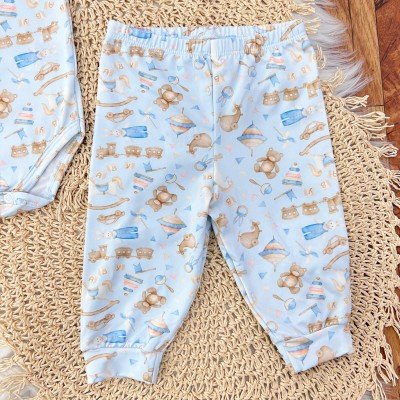 Conj. Body Manga Longa e Calça em Malha Térmica com Proteção UV50+- Brinquedos de Bebê